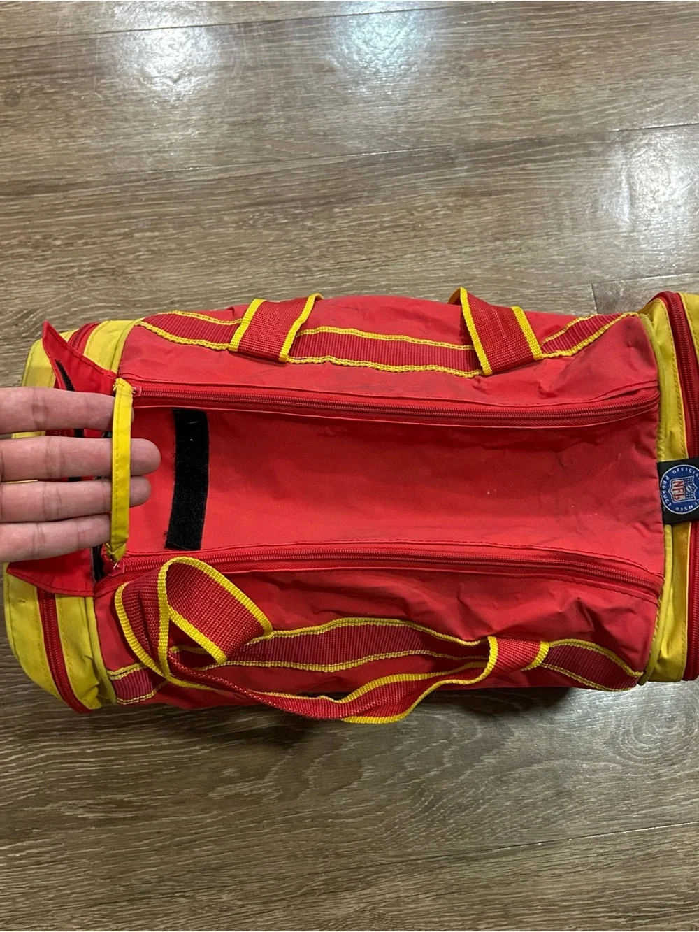 Vintage Kansas City Chiefs Duffel Bag NFL ADS Sports Red Yellow Gym Travel 90s